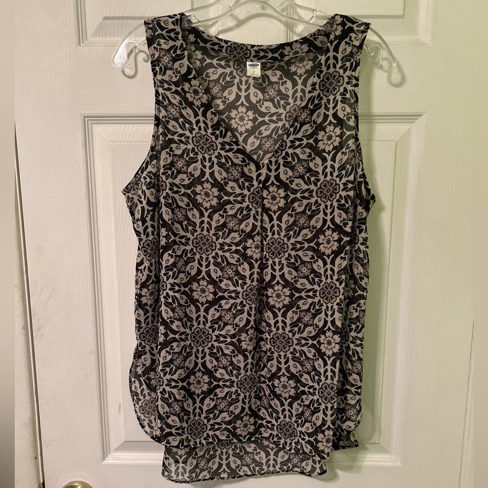 Old Navy sheer print blouse XL